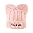 thumbnail image 1 of Boys Hat Unisex Kids Winter Lined Knitted Hat Cute Cat Ears Design Soft Warm Cold Weather Headwear for Boys Girls Toddler Outdoor Play Kids Hats Winter Pink 2 Years-7 Years, 1 of 5