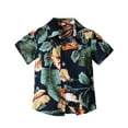 thumbnail image 1 of Boys Hawaiian Print Resort Shirt Short Sleeve Vacation Style Casual Summer Blouse Trendy Top, 1 of 4
