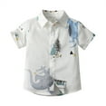 thumbnail image 1 of Boys Hawaiian Shirt Kids Short Sleeve Button Down Beach Shirt Toddler Baby Tropical Aloha Shirt Top Summer Clothes, 1 of 3