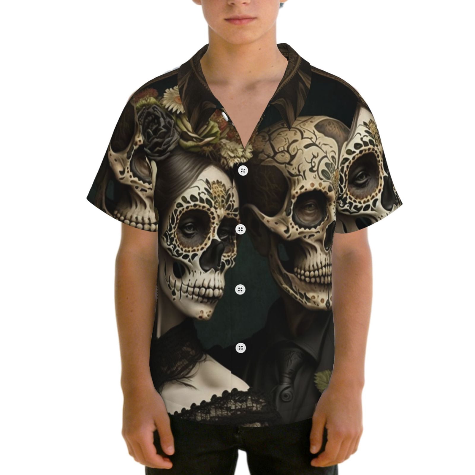 Boys Hawaiian Shirt Kids Teens Casual Button Down Short Sleeve Beach ...