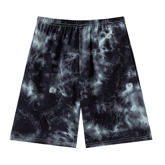 Boys Hawaiian Swim Trunks Loose Quick Dry Board Shorts Bathing Suits Beach Vacation Kids Swimwear Black, 10 Years