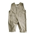 thumbnail image 1 of Boys Heavy Washed Industrial Button Up Jumpsuit Bib Overalls with Pockets for Toddler Fall Autumn Outfits, 1 of 4