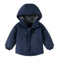 thumbnail image 1 of Boys' Heavyweight Hooded Puffer Jacket Thicken Warm Zip Up Cotton Winter Coat with Pockets 2-12 Years (2 Years, Dark Blue), 1 of 6