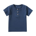 thumbnail image 1 of Boys Henley Short Sleeve Shirt Tee Cotton Blend Button Front T-Shirt Kids Boys Breathable Tshirts Casual Design Tops, 1 of 8