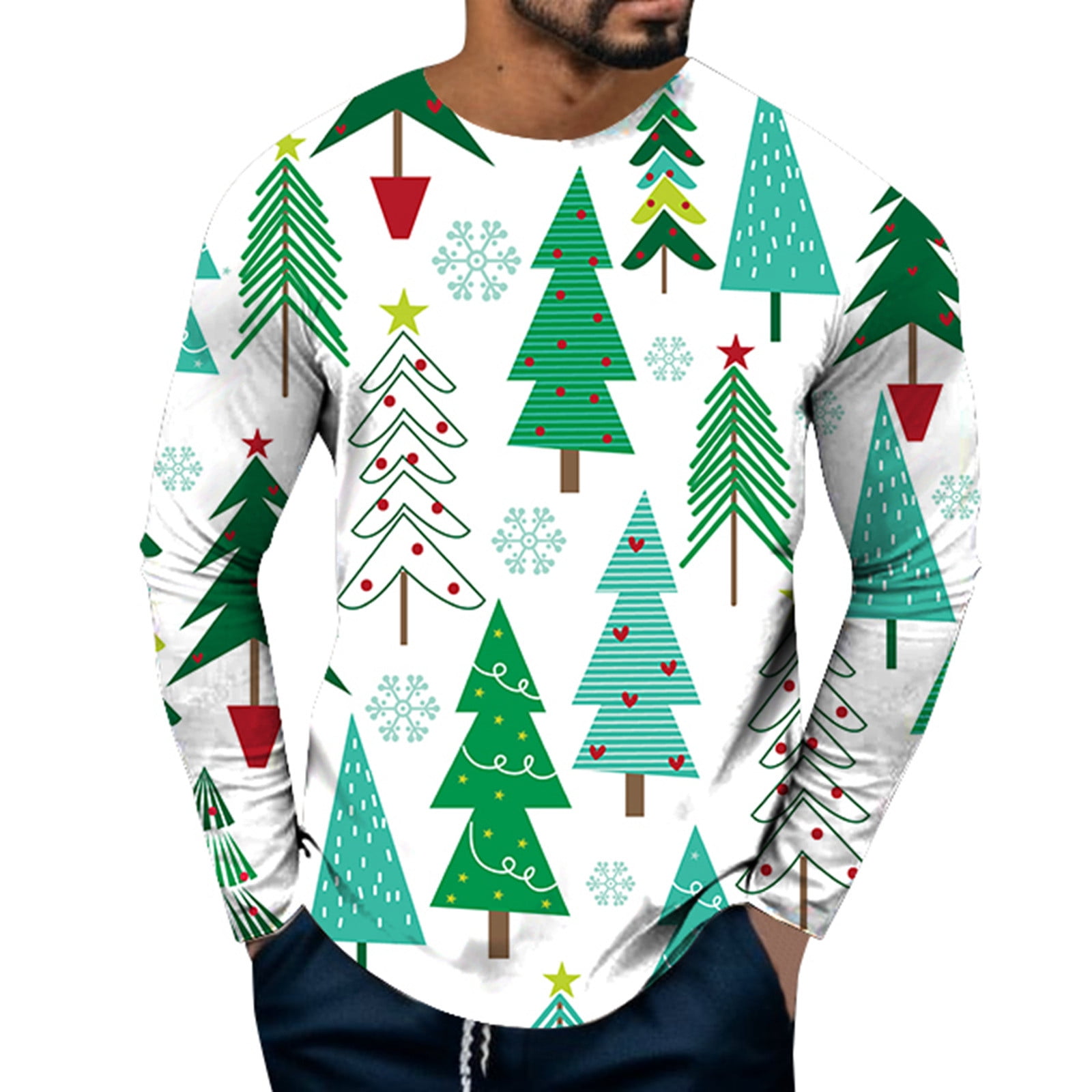 Boys Henley T Shirts Christmas 3D Printed Graphic Long Sleeve Christmas