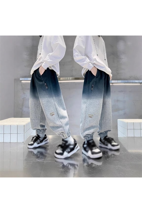 Boys Hop Skater Jeans Loose Fit Cargo Denim Jeans Denim Cargo Pants with Pockets for Boys