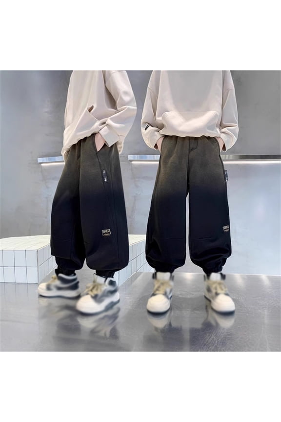 Boys Hop Skater Jeans Loose Fit Cargo Denim Jeans Denim Cargo Pants with Pockets for Kids