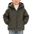 thumbnail image 1 of Boys Hooded Fleece‑Lined Winter Jacket, Full Zip‑Up Warm Outer Coat with Pockets, Windproof Kids Outerwear, 1 of 7