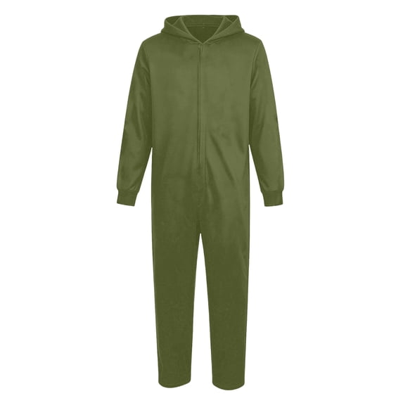 Boys’ Hooded One Piece Jumpsuit, Long Sleeve Solid Color Zip Up Onesie, Casual Halloween Costume for Kids