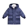 thumbnail image 1 of Boys' Hooded Padded Coat 2-11 Years Thicken Warm Quilted Winter Jacket Mid-Length Parka with Flap Pockets, 1 of 9