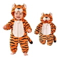 thumbnail image 1 of Boys Hooded Romper Long Sleeve Zipper Warm Jumpsuit Baby Animal Halloween Cosplay Girls Halloween Size 0-9 Months, 1 of 9
