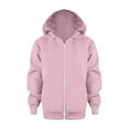 thumbnail image 1 of Boys Hoodie - Boys Solid Soft Hoodies Drawstring Sweatshirt Classic Loose Pullover Sweatshirts with Pocket for Kids - Essentials Hoodie,Color:Pink,Size:9-10 Years, 1 of 6