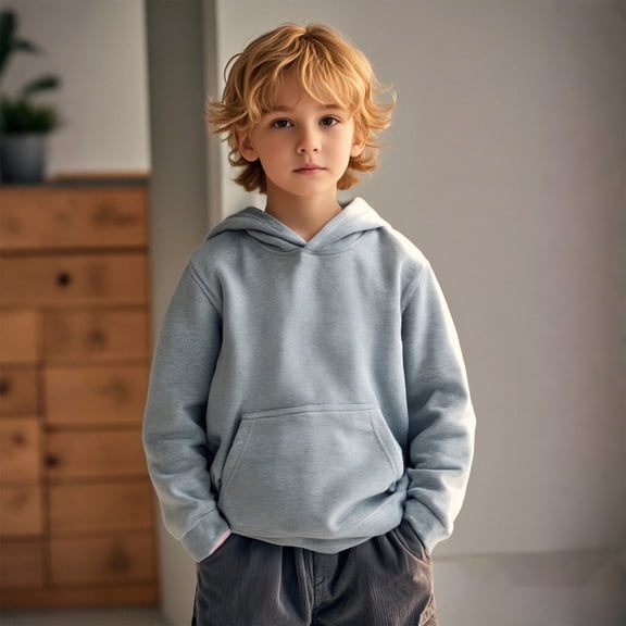 Boys Hoodie Grey Hooded Casual Long Sleeve Sweatshirts Fall Clothes Toddler 3T Boys Clothes