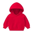 thumbnail image 1 of Boys Hoodie Hooded Solid Plus Babies Color Lovely Colorful Loose Fitting Soft Red Pullover Sizes 12-18 Months, 1 of 3