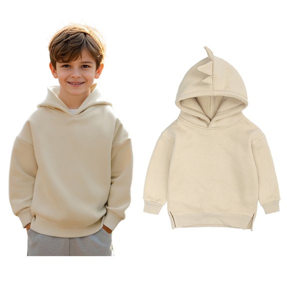 Boys Hoodie Kids Beige Hoodies Casual Long Sleeve Hoodies Fall Winter Clothes Toddler Clothes for Girls 2-3 Years Boys Girls Fashion