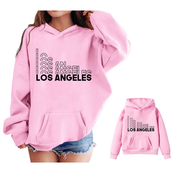 Hoodies for Boys City Name Letter Print Pink Hoodie Casual Long Sleeve Sweatshirts Winter Clothes 3T Boys Clothes