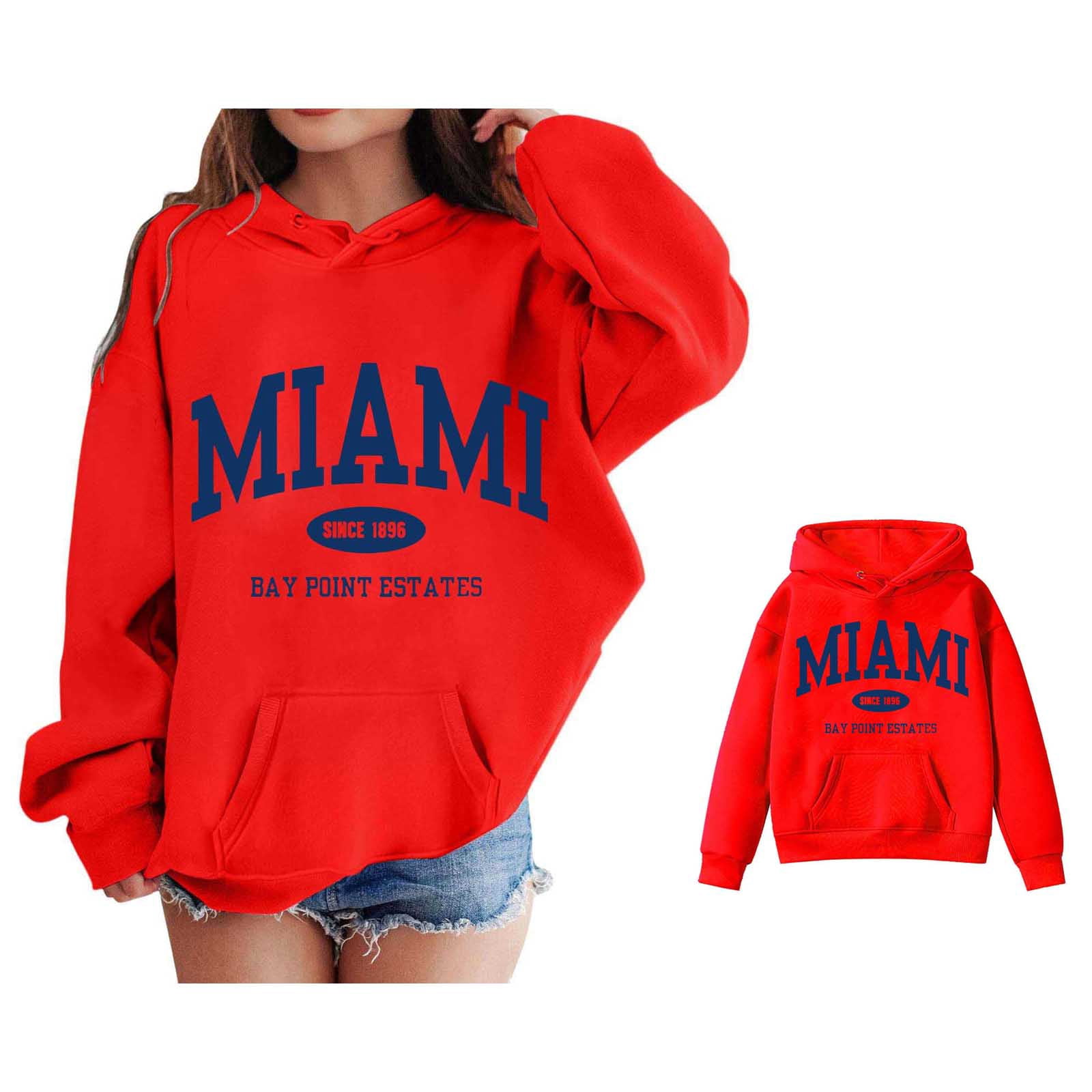 Boys Hoodie Kids City Name Letter Print Red Hoodie Casual Long Sleeve ...