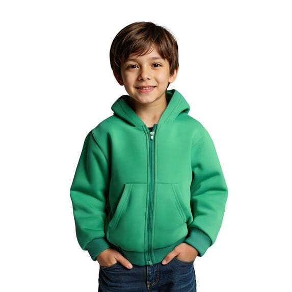 Boys Hoodie Kids Green Full Zipper Hooded Long Sleeve Casual Basic Pullover Sweatshirt Hoodie Warm Fall Winter Clothes Girl Clothes 7-8 Years Boys Girls Fashion