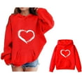 thumbnail image 1 of Hoodies Boys Kids Heart Red Hooded Long Sleeve Pullover Hoodie Sweatshirt Warm Fall Winter Clothes Kids Clothes Girls Size 12-13 Years, 1 of 5