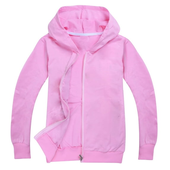 Boys Hoodie Kids Pink Hoodie Long Sleeve Casual Basic Zip Up Sweatshirt Hoodie Fall Clothes Baby Girls Clothes 7-8 Years