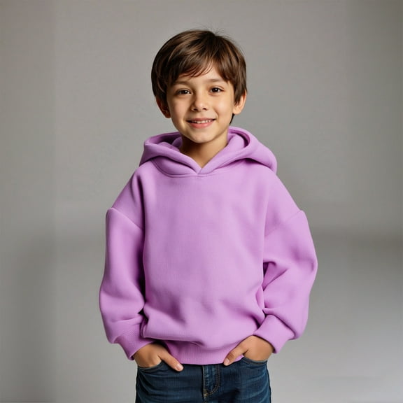 Boys Hoodie Kids Purple Hoodies Long Sleeve Hooded Sweatshirt Top Warm Fall Winter Clothes 2-3 Years Old Girl Clothes Boys Girls Fashion