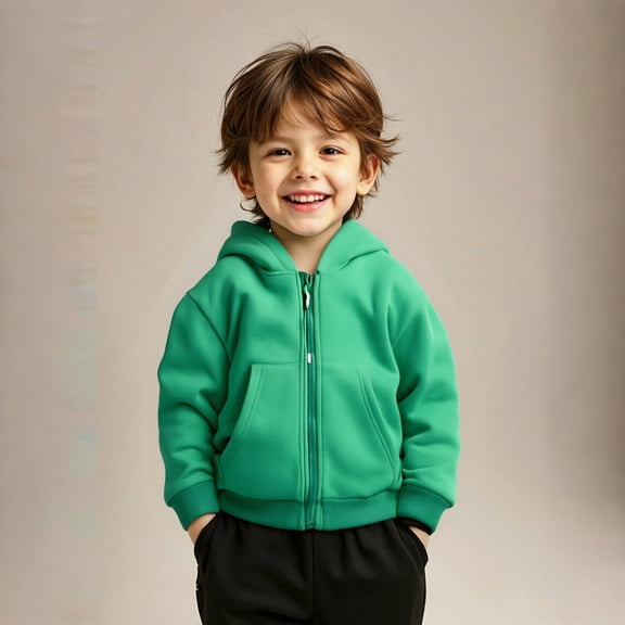 Boys Hoodie Kids Thickened Green Hoodie Long Sleeve Pullover Hoodie Sweatshirt Warm Fall Winter Clothes Toddler Girl Clothes 3T