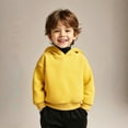 thumbnail image 1 of Boys Hoodie Kids Thickened Yellow Hoodie Long Sleeve Soft Sweatshirts Top Fall Clothes Size 12-18M Boys Clothes, 1 of 4