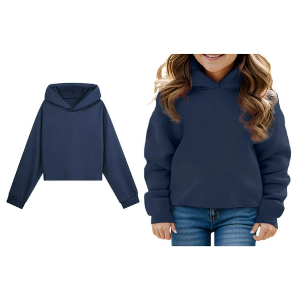 Boys Hoodie Navy Hoodies Long Sleeve Lightweight Pullover Tops Loose Sweatshirt Fall Clothes r Boys Clothes 9-10 Years Boys Girls Fashion