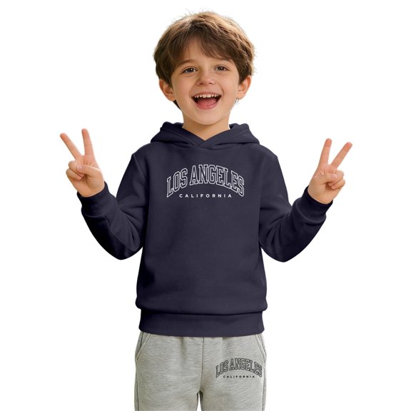 Boys Hoodie Outfits With Letter Print Casual Pullover Joggers Two Piece Kids Clothes