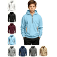 thumbnail image 1 of Boys' Hoodie Sweatshirt Quarter Zip Up Lightweight Sweat Shirt with Kangaroo Pockets Warm Hoodie For Boys, 1 of 10