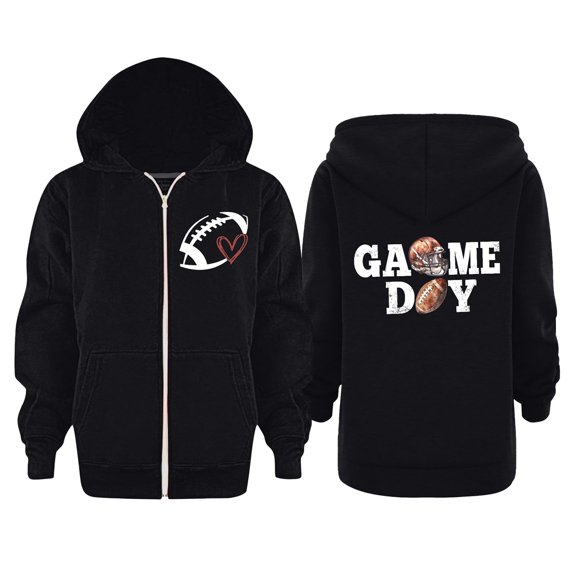 Boys Hoodie Unisex Kids Long Sleeve Letter Hooded Soft Full Zip Up Hoodies with Pocket Girls Sweatshirt Black 4 Years-5 Years