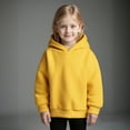 thumbnail image 1 of Boys Hoodie Yellow Hooded Long Sleeve Lightweight Pullover Tops Loose Sweatshirt Fall Clothes Little Boy Clothes 5-6 Years Boys Girls Fashion, 1 of 4