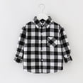 thumbnail image 1 of Boys Hoodies And Sweatshirts Autumn Winter Kids Flannel Jacket Plaid Long Sleeve Lapel Button Down Coat Tops Holiday Wear, 1 of 3