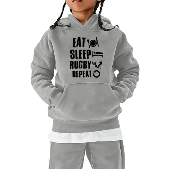 Boys Hoodies Boys' Fashion American Football Fans Sports Gift Sweatshirt Hoodie Vintage Rugby Player Sports Retro Kids Boys Girls Rugby Pullover