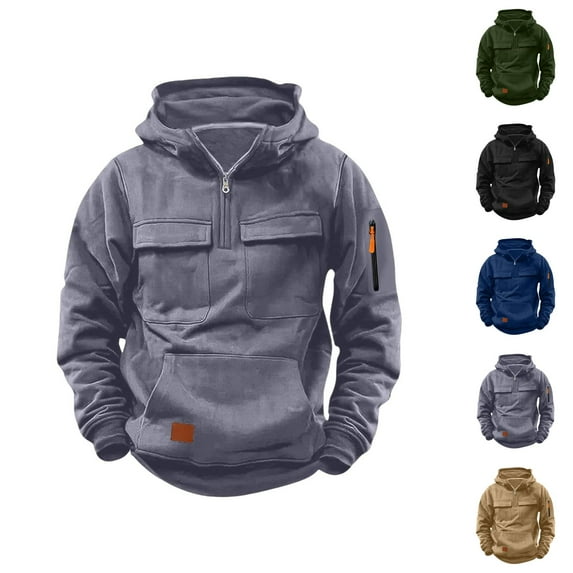 Boys Hoodies Casual, Quarter-Zip Pullover Long-Sleeve Outdoor Athletic Youth Sweatshirt for Sports, Active Kids, School & Play