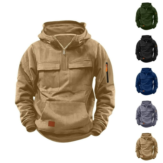 Boys Hoodies Casual, Quarter-Zip Pullover Long-Sleeve Outdoor Athletic Youth Sweatshirt for Sports, Active Kids, School & Play