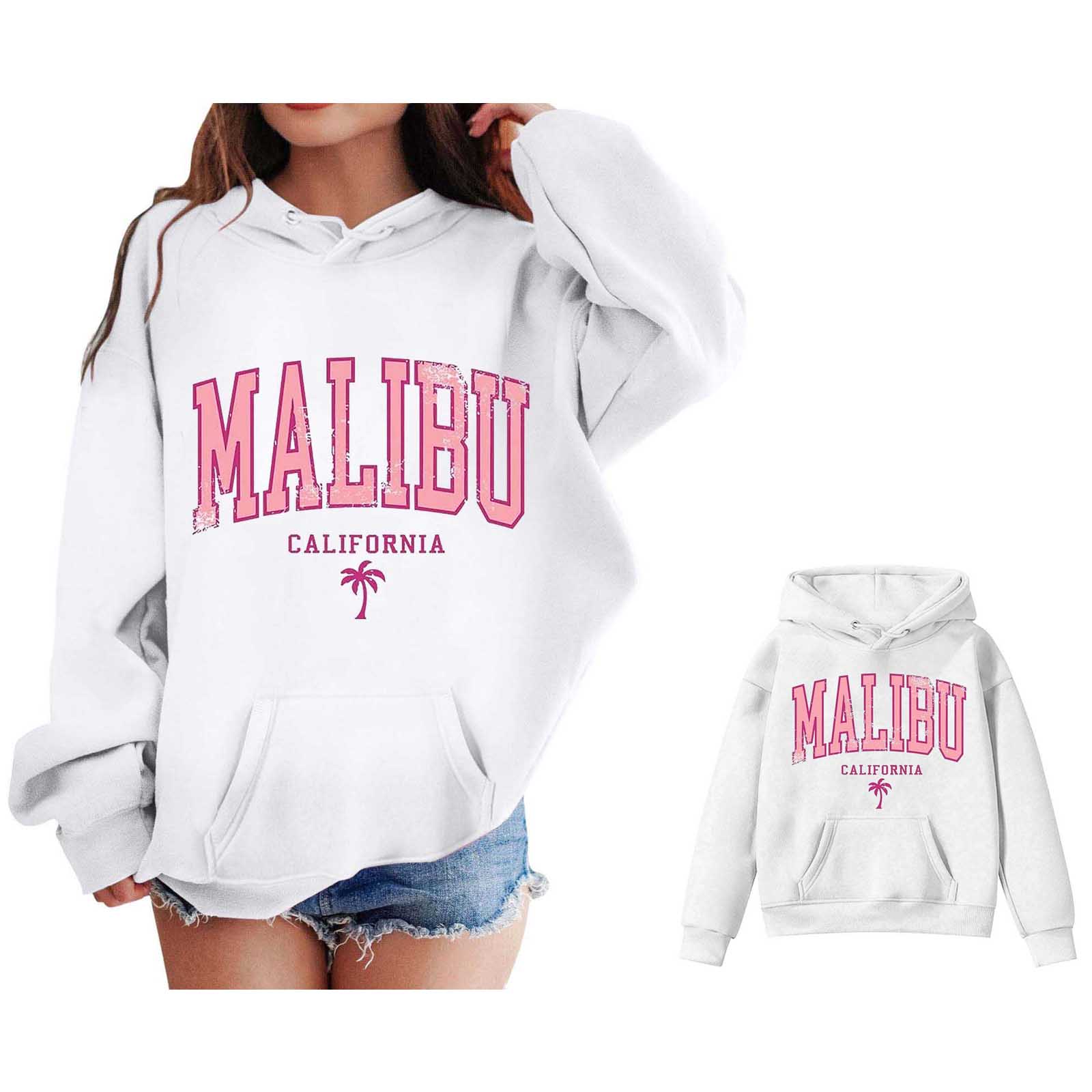 Boys Hoodies City Name Letter Print White Hoodies Casual Long Sleeve ...