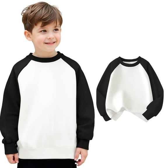 Boys Hoodies Color Block Splice Hooded Casual Long Sleeve Sweatshirts Warm Fall Winter Clothes Girls Clothes 3-4 Years Boys Girls Fashion