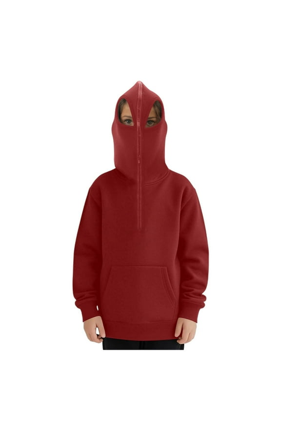 Boys Hoodies Fashion Quarter Zip Pullover Hoodie Sweatshirt Long Sleeve Tops Costume with Pocket for Kids 3-14 Years Sweaters For Girls Clothing 4-16