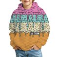 thumbnail image 1 of Boys Hoodies Ice Cream Baseball Pullover Sweatshirts Size 4-14 | Hooded with big pockets, All-over graphic print, Colorful sprinkle waffle cone, Classic pull-on, Active casual, 1 of 4