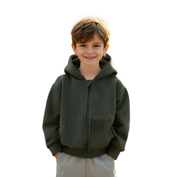 Boys Hoodies Kids Black Full Zipper Hooded Long Sleeve Soft Sweatshirts Top Fall Clothes Toddler Boy Clothes 2-3 Years Boys Girls Fashion