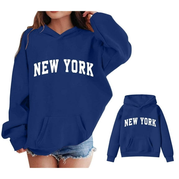 Boys Hoodie City Name Letter Print Navy Hoodies Casual Long Sleeve Sweatshirts Winter Clothes Kids Clothes Boys Size 2T