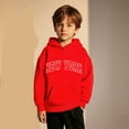 thumbnail image 1 of Boys Hoodies Kids City Name Letter Print Red Hooded Casual Long Sleeve Sweatshirts Warm Fall Winter Clothes Toddler 5-6 Years Boys Clothes, 1 of 7