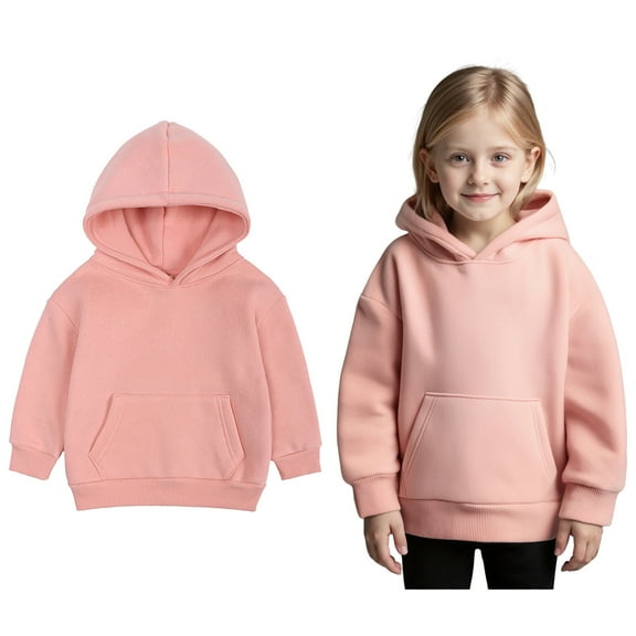Boys Hoodies Kids Pink Hooded Casual Long Sleeve Hoodies Warm Fall Winter Clothes Size 2-3 Years Girls Clothes Boys Girls Fashion
