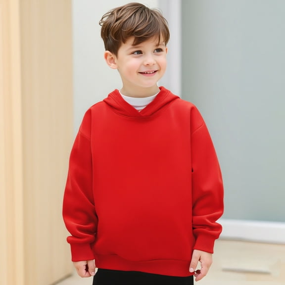 Boys Hoodies Kids Red Hoodies Casual Long Sleeve Classic Hoodie Winter Clothes Girls Clothes Size 12-13 Years Boys Girls Fashion