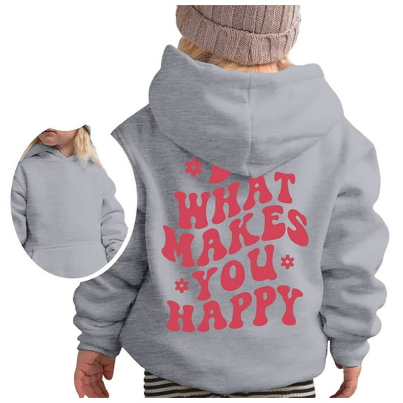 Boys Hoodies Long Sleeve Pullover Comfy Sweatshirt with Pocket Loose Cute Print Activewear Hoodie Teen Clothes for Girls 12-13 Years Kids Grey Hoodie