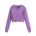 thumbnail image 1 of Boys Hoodies Purple Cropped Hoodie Casual Long Sleeve Hoodies Fall Clothes Girls Hoodies Size 4-5 Years, 1 of 3