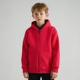 thumbnail image 1 of Boys Hoodies Red Zipper Hoodie Long Sleeve Pullover Tops Warm Fall Winter Clothes 4-5 Years Toddler Girl Clothes, 1 of 7