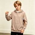 thumbnail image 1 of Boys Hoodies Solid Color Zip Sleeve Pullover Hoodie Top with Pocket Casual Hoodies for Boys Size 3-4Y, 1 of 4