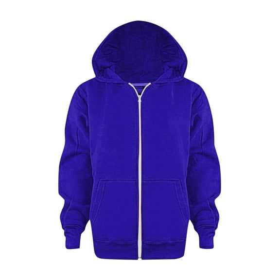 Boys Hoodies Solid Color Zip Up Sweatshirt Casual Tops Coat&jacket Size 5-6T